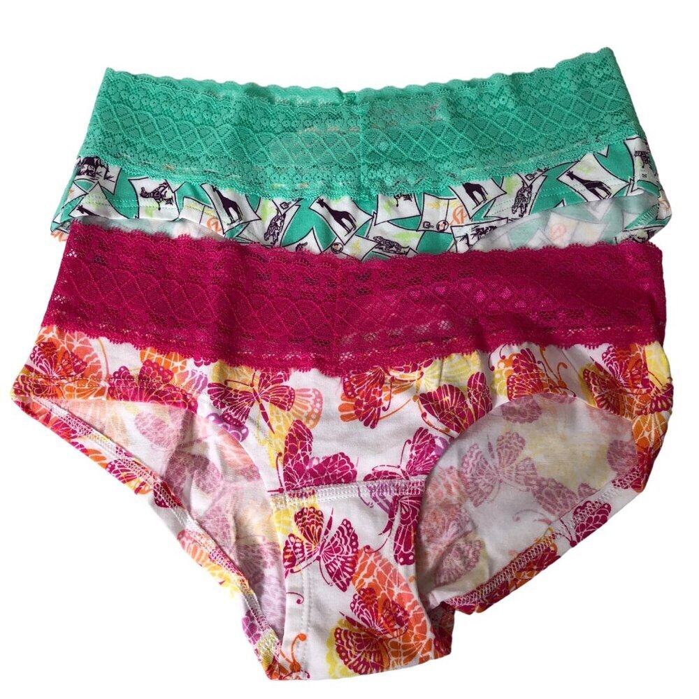 VICTORIA'S SECRET LOW‎ RISE HIP HUGGER COTTON PANTY LOT OF 2 XS NWT